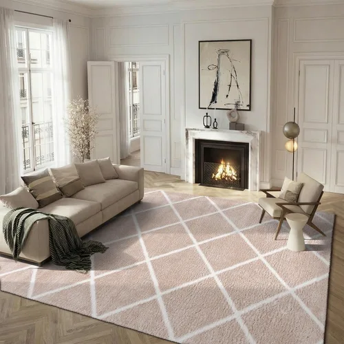 Miniatura 9 de SAFAVIEH Tahoe Shag Collection - Alfombra para pasillo, 2 x 9 pies, diseño de enrejado, no desprende pelusa y de fácil cuidado, 1.2 pulgadas