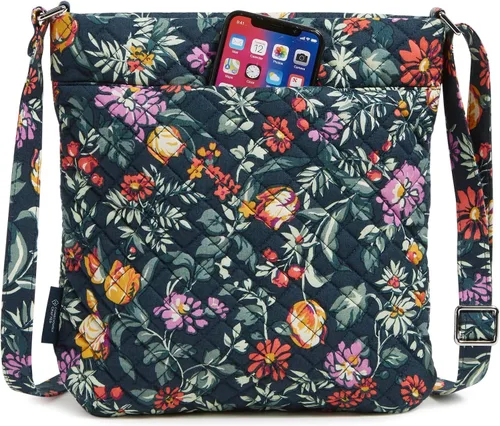 Miniatura 5 de Bolso cruzado hipster de algodón con triple cremallera para mujer
