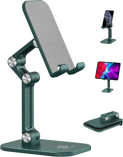 Miniatura 15 de OCYCLONE Soporte para teléfono, altura y ángulo ajustable, soporte plegable para teléfono celular para escritorio, soporte más alto para iPhone Beige