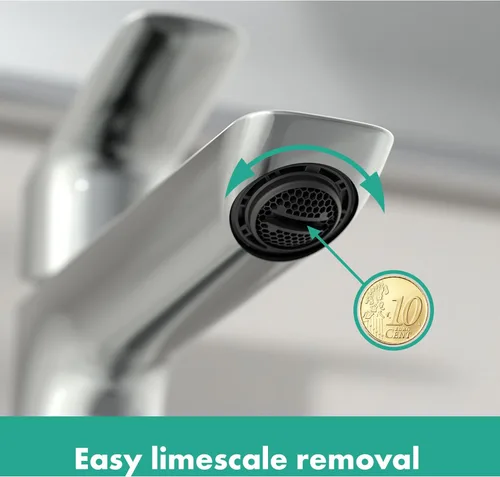 Miniatura 4 de hansgrohe Logis 71258821 - Grifo para lavabo de baño de 1 agujero fino y moderno en níquel cepillado
