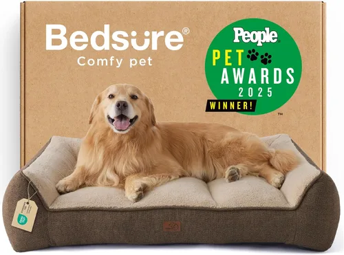 Miniatura 18 de Bedsure Cama ortopédica para perros de tamaño mediano, camas extra gruesas de apoyo para perros medianos con funda impermeable lavable, cómodo sofá