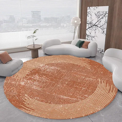 Miniatura 7 de 3D Optical Illusion Abstract Round Rug 70s Retro Pop Art Deco Large Rugs for Living Room Bedroom Classroom Red Brown Washable Low Pile Carpet