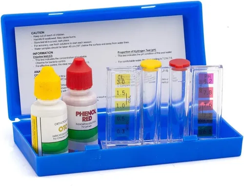 Kit de prueba química de agua de spa de piscina para prueba de cloro y pH (kit de prueba de 2 vías)
