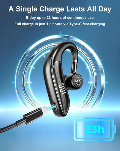 Miniatura 4 de Auriculares Bluetooth V5.4, auriculares inalámbricos para teléfono celular con pantalla LED, manos libres con micrófono para conducir, camionero
