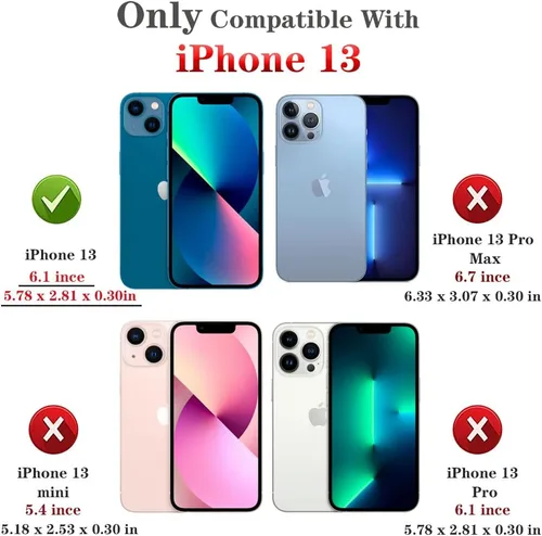 Miniatura 2 de HNHYGETE Funda para iPhone 13 con protector de pantalla HD: [grado militar de 20 pies probada en caídas] Funda protectora a prueba de golpes