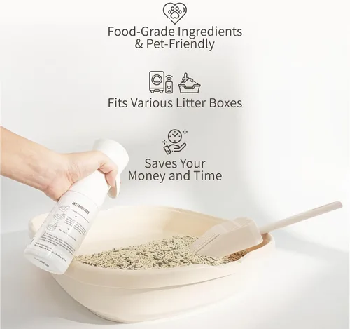 Miniatura 7 de Lady N Spray de revestimiento antiadherente para caja de arena para gatos y caja de arena autolimpiante Fórmula de cera de grado alimenticio, sin
