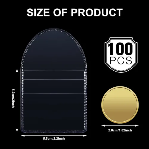 Miniatura 2 de Mimorou 100 fundas de plástico transparente para monedas, de un solo bolsillo, de 2 x 2 pulgadas, fundas de plástico transparente para cortar