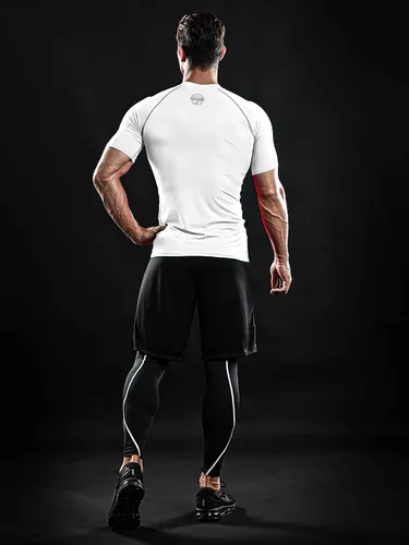 Miniatura 7 de DRSKIN Paquete de 3, 2 o 1 camisa de compresión para hombre, manga corta, camiseta deportiva de capa base, atlética, correr, entrenamiento activo