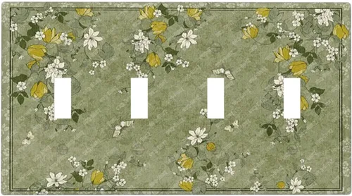Miniatura 153 de Decorative Outlet Covers Blue Background White Cat Daisy Floral 2-Gang 1-Gang Wall Plate Single Toggle/Rocker Farmhouse Style Light Switch Covers