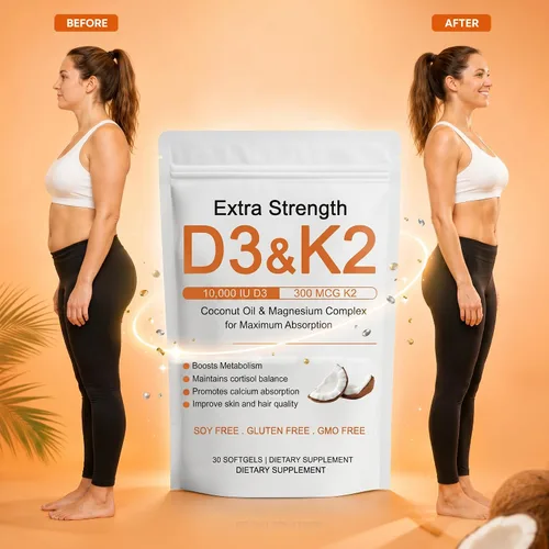 Miniatura 3 de Vitamina D3 K2 Complejo de Magnesio, Fuerza Extra D3 & K2 con Triple Magnesio en Cápsulas Blandas, D3 + K2 (Mk-7) Apoyo para Huesos e Inmunidad