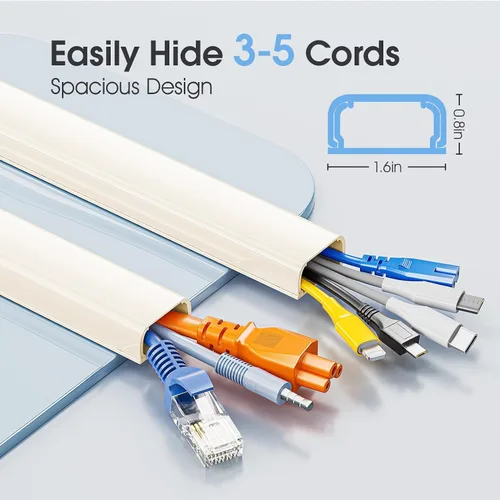Miniatura 2 de Ocultador de cable grande – Ocultador de cable de 47 pulgadas para TV en la pared, ocultador de cables pintable, kit de organización de cables XL