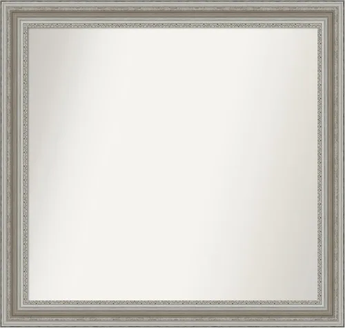 Miniatura 191 de Amanti Art Espejo de baño plateado para sobre el fregadero, 26 x 26 pulgadas, espejo cuadrado de plata antigua, marco de madera tradicional mediano