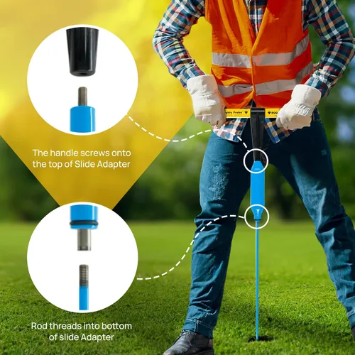 Miniatura 5 de T&T Tools - Adaptador deslizante de sonda potente resistente, adaptador de martillo deslizante de 6 pulgadas para varillas de sondeo, sonda de suelo