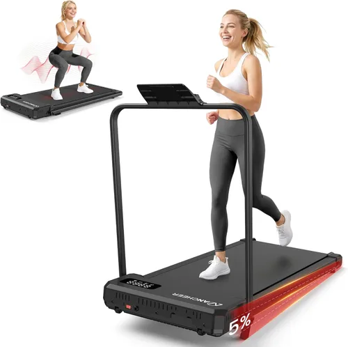 Miniatura 15 de Caminadora pequeña con inclinación – Cintas de correr para debajo del escritorio con barra de asa, cintas de correr plegables portátiles compactas