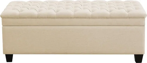 Miniatura 18 de WUTUTUEE Banco Otomán de Almacenamiento de Tela de 51", Banco Otomán de Almacenamiento Rectangular Tapizado Acolchado para Pie de Cama, Banco