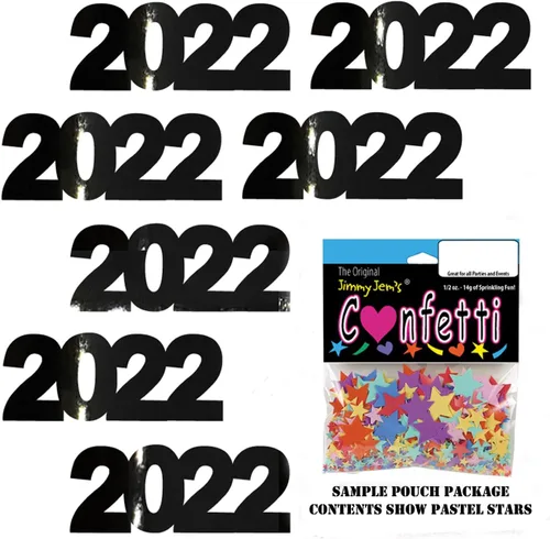 Miniatura 3 de Confeti Año 2022 Negro - Paquete al por menor #7220 QS0