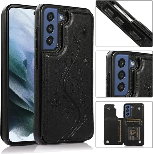 Miniatura 3 de Funda de teléfono para Samsung Galaxy S21 FE Gaxaly S 21 FE 5G con protector de pantalla de vidrio templado, tarjetero con soporte para tarjetero