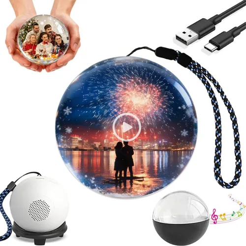 Miniatura 8 de Lámpara de memoria 3D 2026, reproductor de video de bola de cristal de 2.7 pulgadas, videos y fotos personalizables, reproductor de video de bola