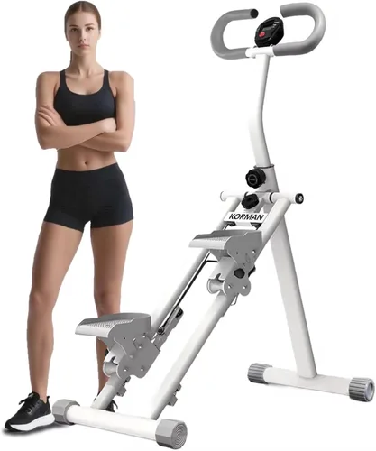 Escalera para gimnasio en casa, máquina de entrenamiento vertical plegable, máquina de entrenamiento de cuerpo completo con asas ajustables, monitor