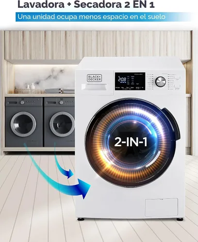 Miniatura 2 de BLACK+DECKER Combo de lavadora y secadora, 2.7 pies cúbicos Todo en uno con pantalla LED y 16 ciclos