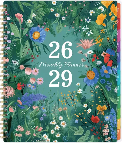 Agenda mensual 2026-2029, planificador de 3 años 2026-2029, julio 2026 a junio 2029, 9 x 11 pulgadas, planificador de calendario con 36 pestañas