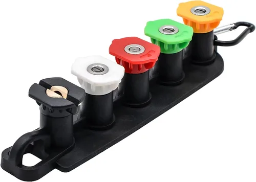 Puntas para Lavadora a Presión, Juego de 5 Puntas de Boquilla de Lavadora a Presión con Soporte de Boquilla, Conexión Rápida de 1/4 Pulgada, Puntas