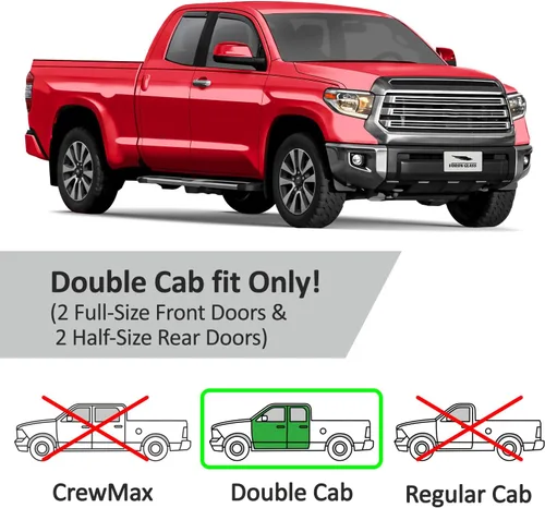Miniatura 5 de Voron Glass Protectores de lluvia extra duraderos en canal para camiones, Toyota Tundra 2007-2021, doble cabina, deflectores de ventana, viseras