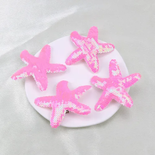 Miniatura 7 de Pinzas para el pelo de estrellas de mar, pinzas para el cabello con lentejuelas rosas, pinzas para el pelo de cocodrilo, pasadores con purpurina