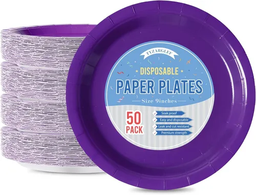 Miniatura 26 de Platos de Papel Desechables Negros, 50 Unidades Platos de Postre para Pastel de 7 Pulgadas a Granel para Suministros de Fiesta, Platos de Fiesta