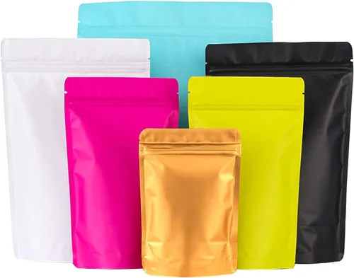 Miniatura 5 de FireKylin Paquete de 100 bolsas resellables con pie, bolsas a prueba de olores con cierre de cremallera de aluminio para embalaje