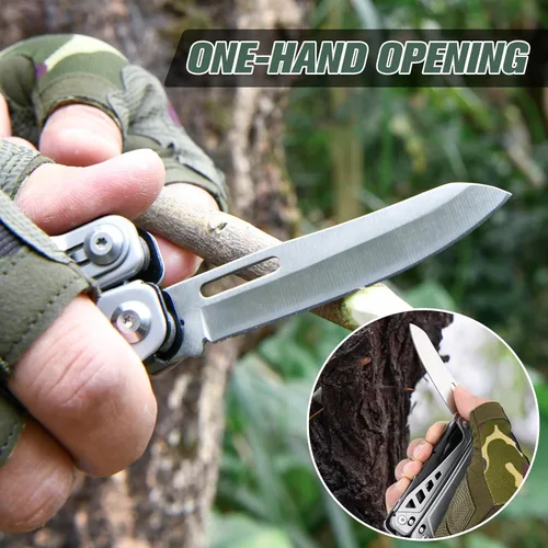 Miniatura 3 de FLYHOMES Multiherramienta, alicates multiherramientas 19 en 1 con tijeras, clip de bolsillo, destornillador... Regalo para hombres, profesional