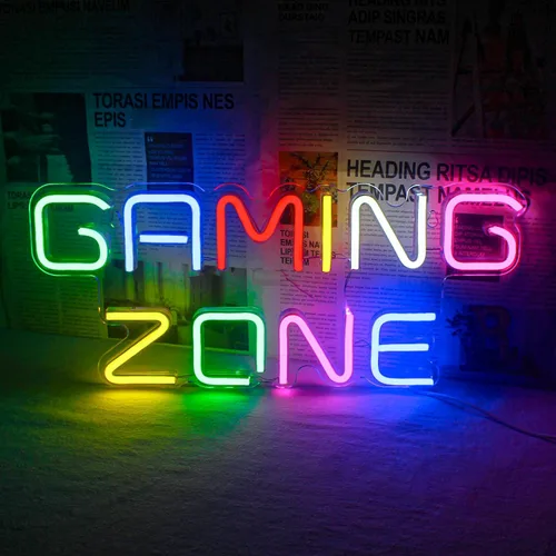 Señal de neón LED de zona de juego Horseneon, letreros de neón de juegos para decoración de pared, luces de neón de juegos con USB para sala de Zona