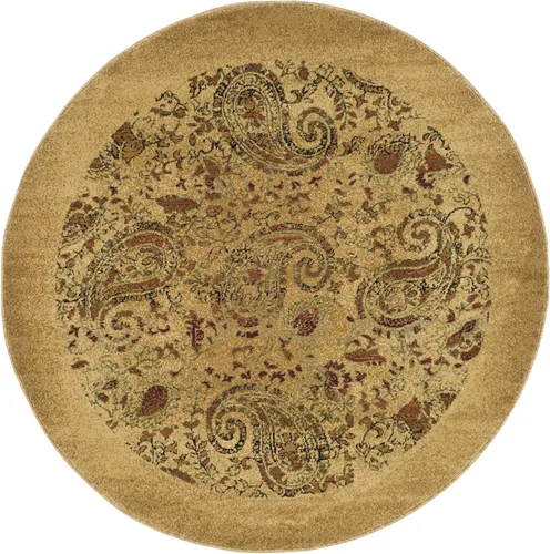 Miniatura 4 de SAFAVIEH Lyndhurst Collection - Alfombra redonda de 7 pies, color beige y multicolor, diseño tradicional de cachemira, no desprende pelusa