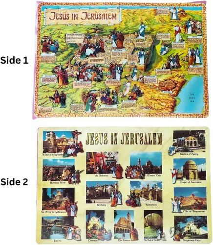 Miniatura 2 de Juego de 4 manteles individuales religiosos de plástico para mesa de comedor con Jesús en Jerusalén, Israel