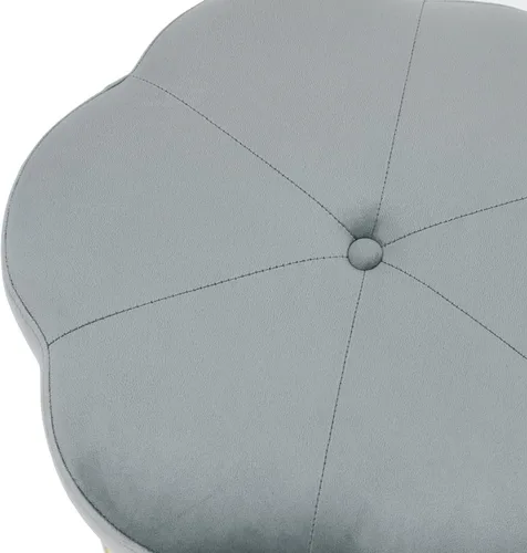 Miniatura 6 de Joveco Taburete otomano de terciopelo, reposapiés tapizado con patas de metal dorado, moderno asiento de mesa auxiliar pequeño para sala de estar