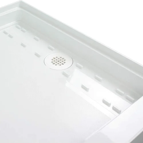 Miniatura 8 de Transolid FL6034R-39 - Base de ducha rectangular lineal de 60 pulgadas de ancho x 34 pulgadas de largo, con drenaje a la derecha, color gris