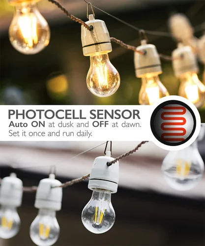 Miniatura 2 de Fosmon - Temporizador de luz para exteriores con toma de corriente y control remoto, temporizador de enchufe impermeable de atardecer a amanecer