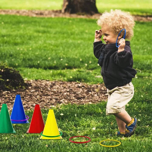 Miniatura 7 de Super Z Outlet Juego de 30 piezas de carnaval al aire libre con 12 anillos, 12 bolsas de frijoles y 6 conos