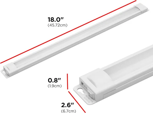 Miniatura 2 de UltraPro Luces LED Enlazables de 18 pulgadas con Enchufe para Debajo del Gabinete, Alto/Bajo/Apagado, Luz Blanca Cálida (2700K), Iluminación LED