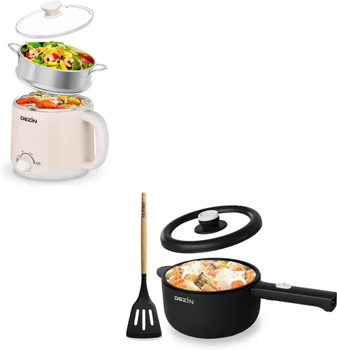 Dezin Olla caliente eléctrica de 2L y cocina rápida de fideos de 1.6L