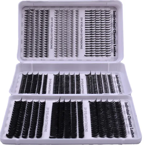 Miniatura 24 de 30D/40D/50D/60D/80D Pestañas de visón 280 Paquetes Extensión de pestañas naturales 3D Rusia Volumen Individual Pestañas en racimo Maquillaje