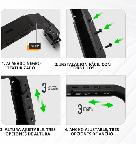 Miniatura 5 de YZONA Bastidores ajustables de 14.6 a 17.4 pulgadas de altura para caja de camioneta con 2 luces LED compatibles con Tacoma/Tundra/Silverado