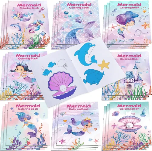 Faccito Paquete de 24 mini libros para colorear para niños, recuerdos de fiesta para niños en edad preescolar, recuerdos de fiesta de cumpleaños a