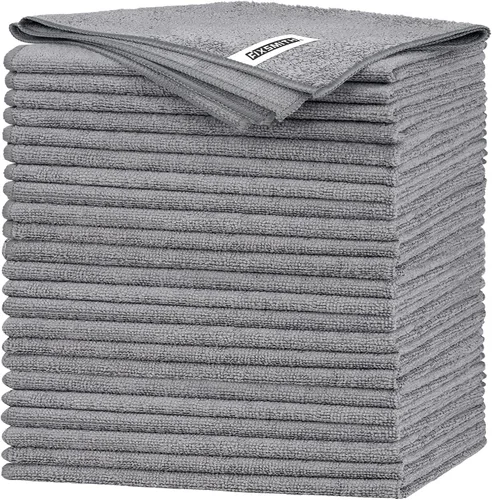 Miniatura 36 de FIXSMITH Paño de limpieza de microfibra, paquete de 12, toallas multifuncionales, tamaño: 12 x 16 pulgadas, trapos altamente absorbentes, sin 3
