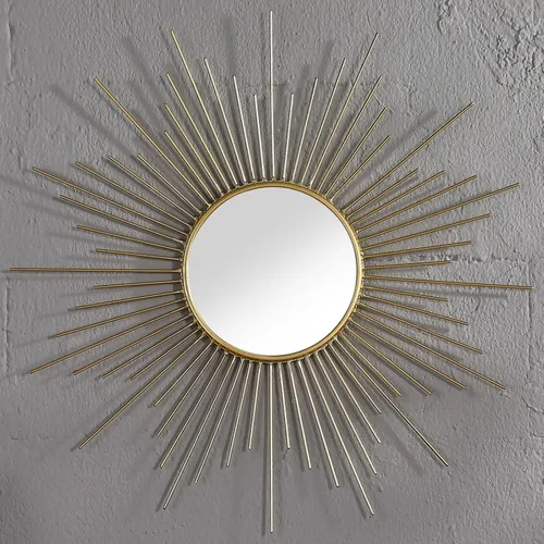 Miniatura 2 de Espejo grande dorado de 24 pulgadas, espejos de metal Starburst, espejo solar moderno de mediados de siglo, decoración de pared para sala de estar