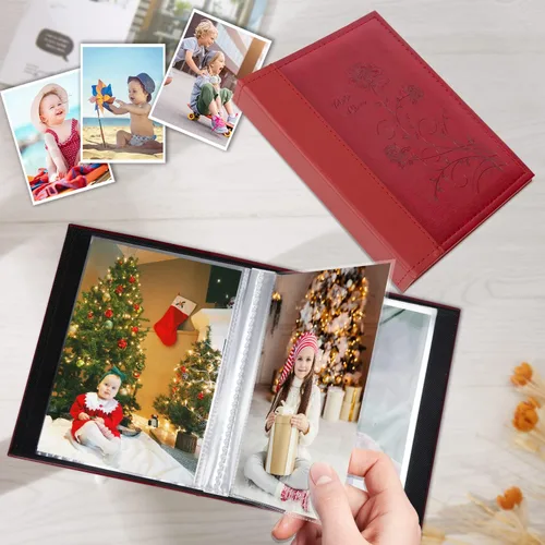 Miniatura 3 de Artmag Álbum de fotos pequeño de 4 x 6 pulgadas, cada paquete con 50 páginas transparentes con capacidad para 50 fotos verticales para fotos de 4 x