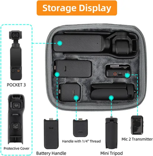 Miniatura 3 de Estuche rígido compatible con DJI Osmo Pocket 3 Bolsa de transporte portátil Estuche de almacenamiento para Osmo Pocket 3 Accesorios Bolsa todo