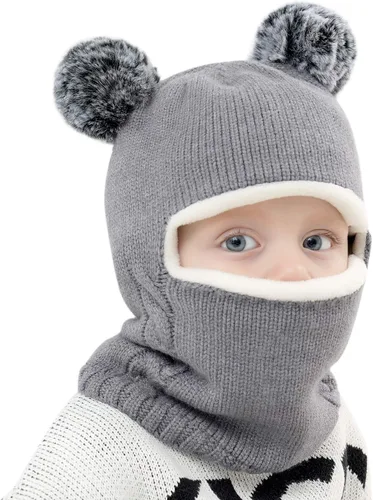 Miniatura 2 de Conjunto de gorro con bufanda invernales para bebés y niños, unisex