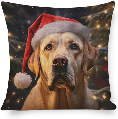 Miniatura 11 de Funda de almohada estampada con retrato de laboratorio de raza de perro amarillo serio, labrador retriever, fundas de cojín amarillas de laboratorio