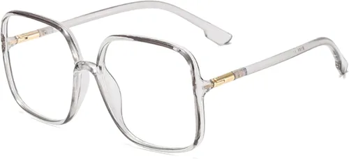 Miniatura 5 de Gafas de lectura cuadradas retro para mujer, bloqueo de luz azul, marcos de anteojos de gran tamaño, lente grande Negro